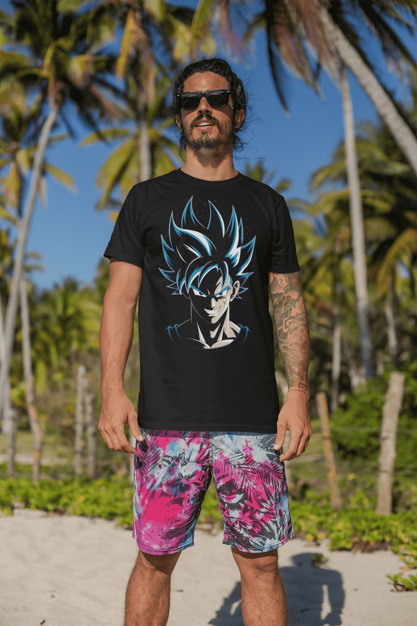 camiseta goku pelo azul