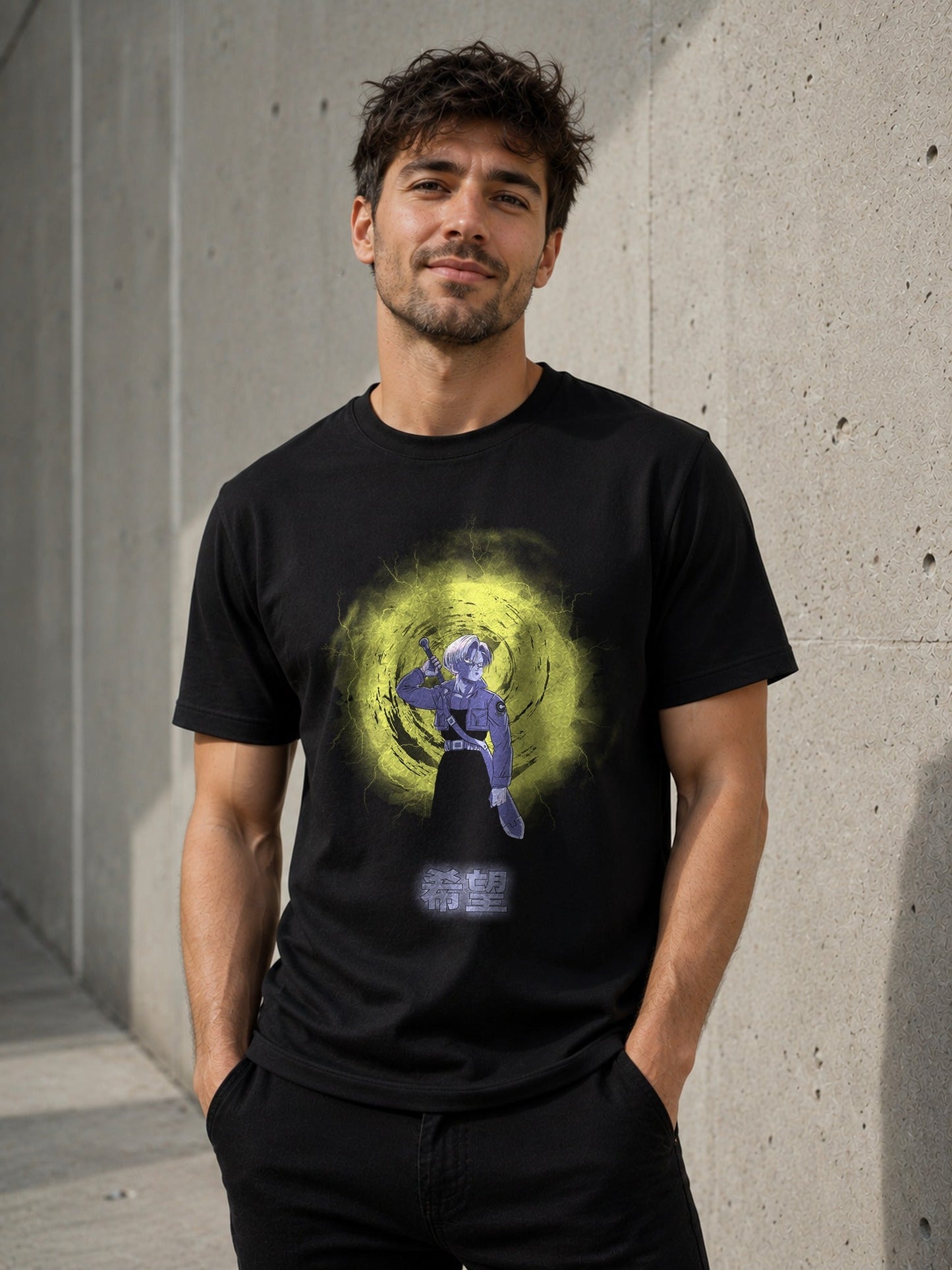 Camiseta A Hope From the Future – Trunks de Dragon Ball Z (negra)