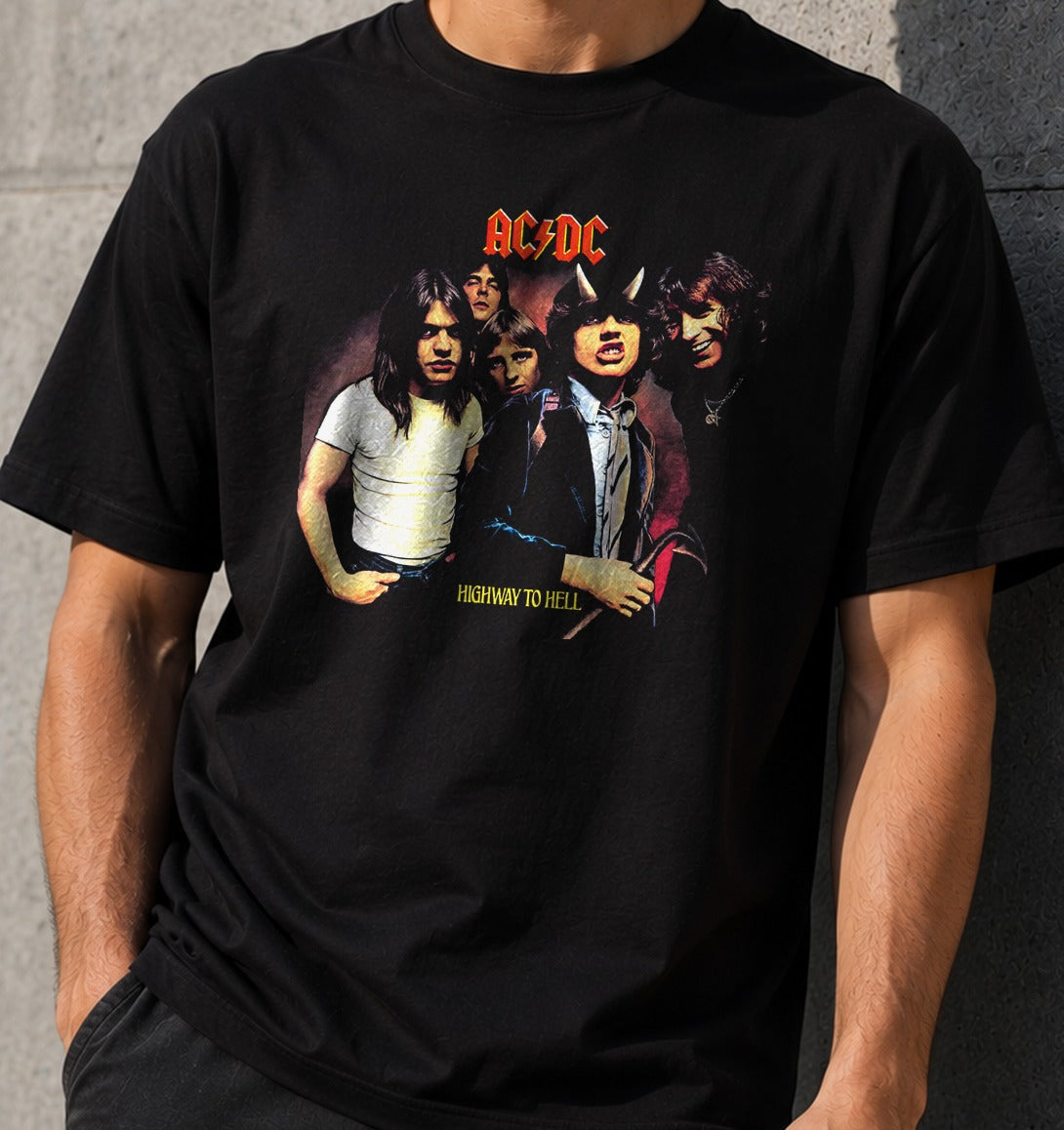 Camiseta Highway to Hell – Rock Clásico (negra)