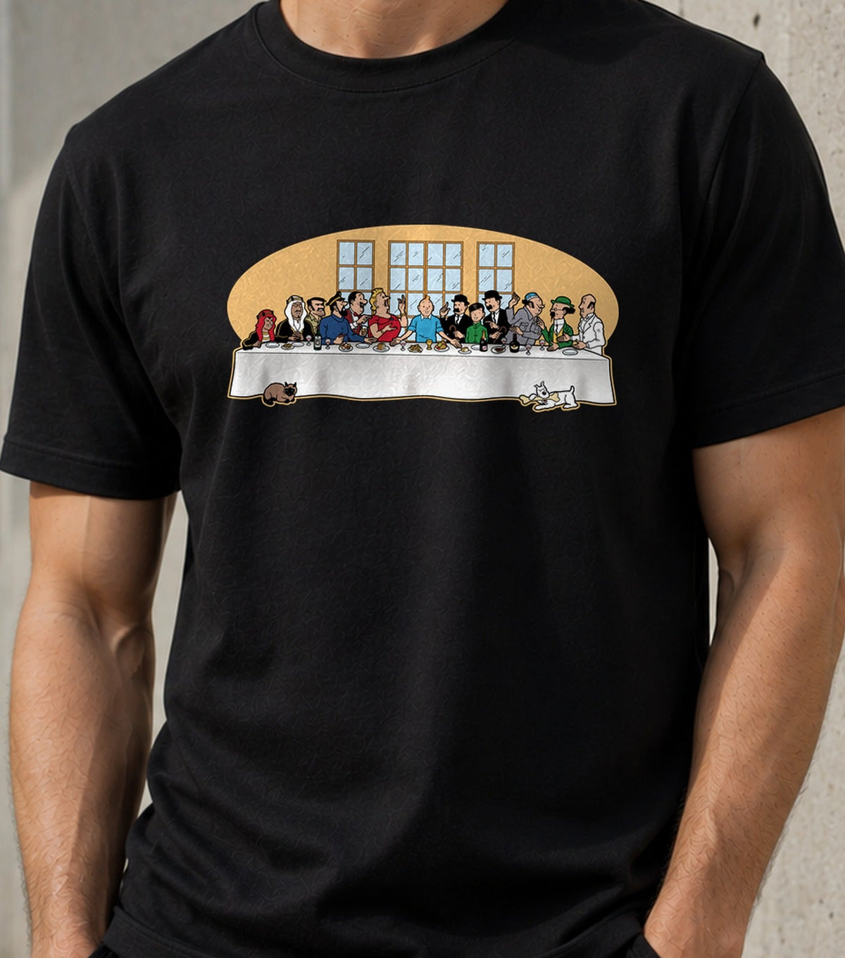 Camiseta Adventure Dinner – Última Cena de Cómic de Aventuras (negra)