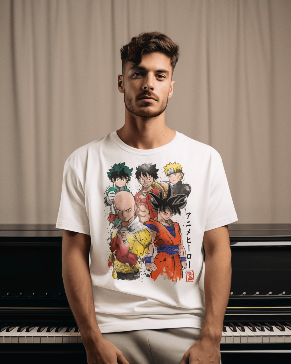 Camiseta Anime Heroes - El Cajón Friki