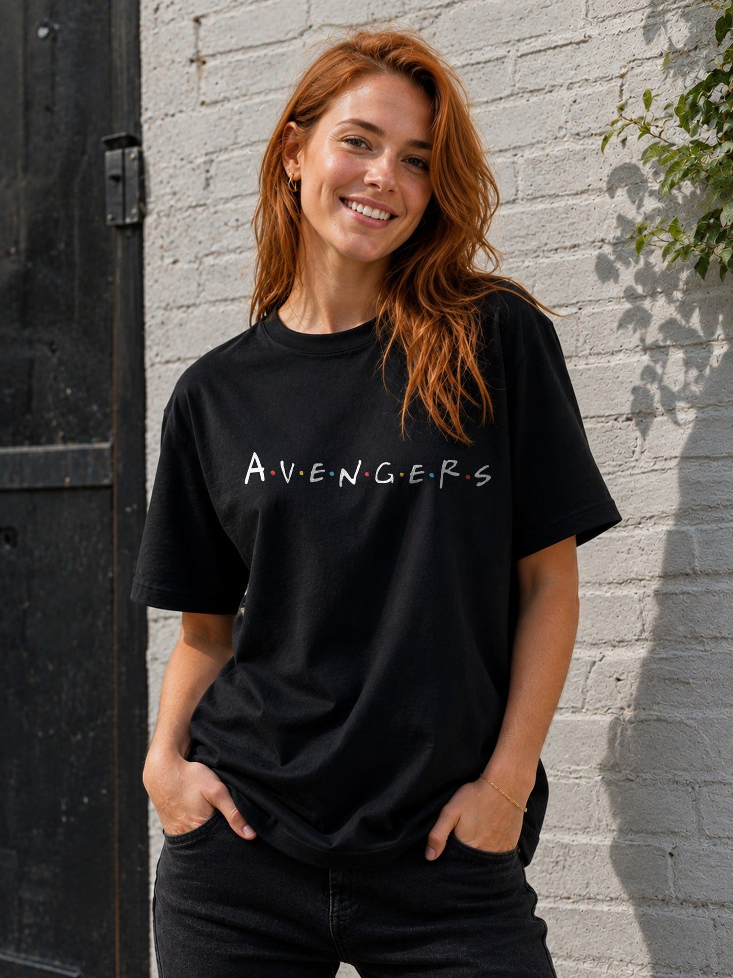 Camiseta Avengers - Friends – Parodia Marvel (negra)