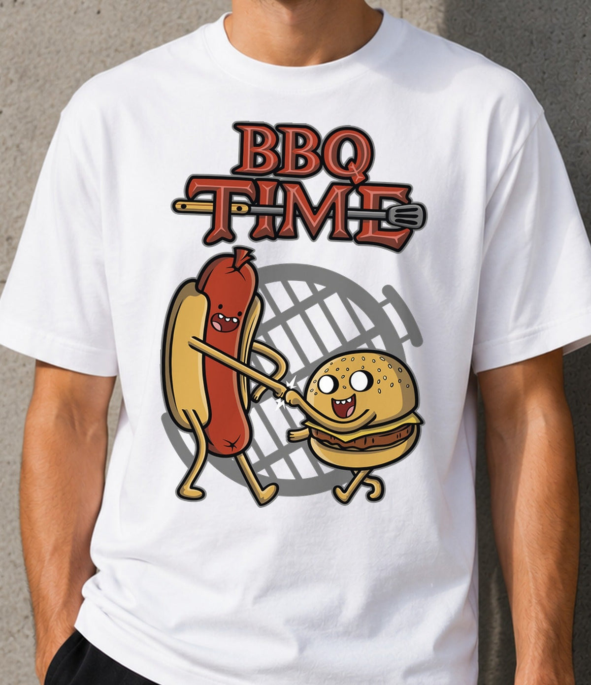 Camiseta BBQ Time – Barbacoa y Humor para Parrilleros (blanca)