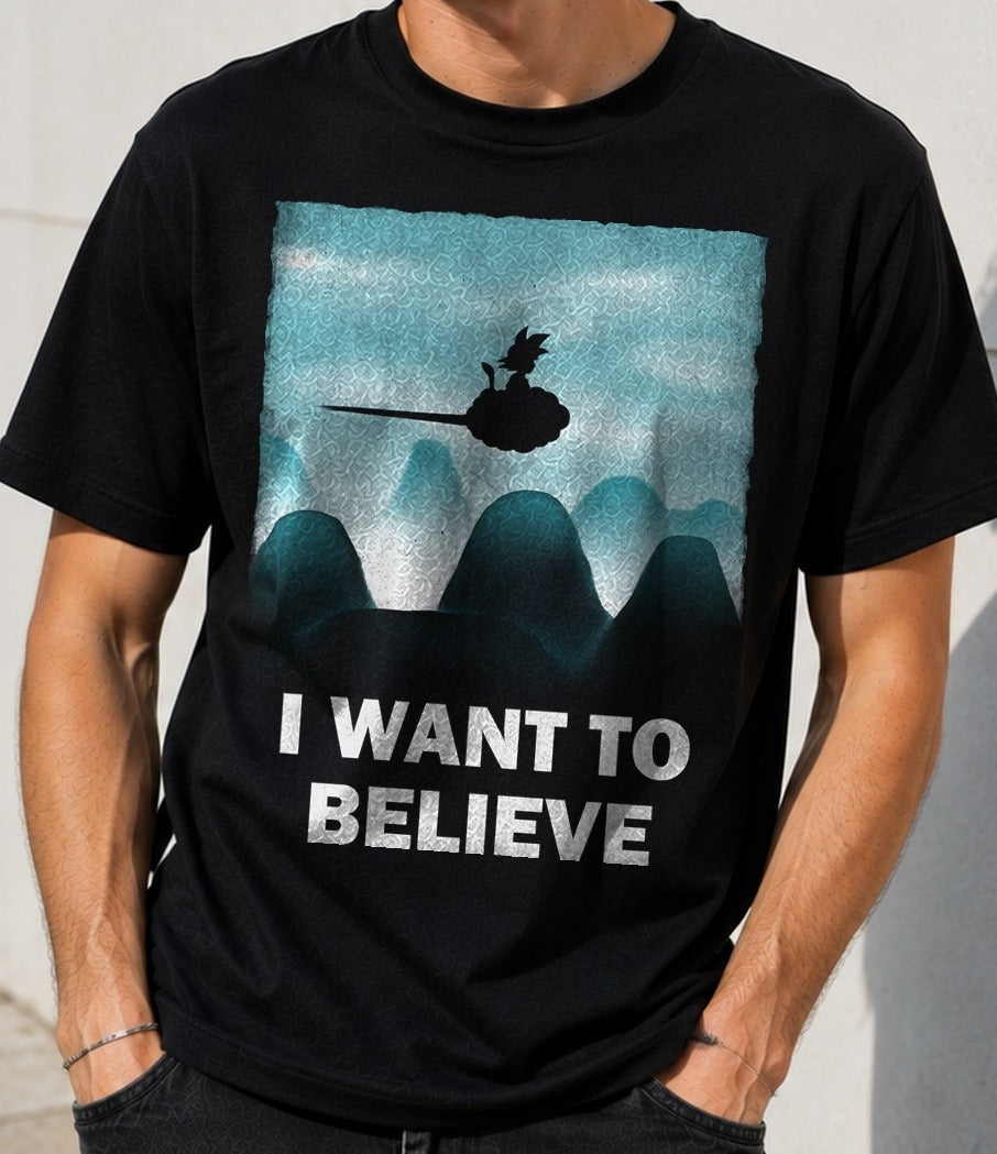 Camiseta Believe in Heroes – Goku de Dragon Ball (negra)
