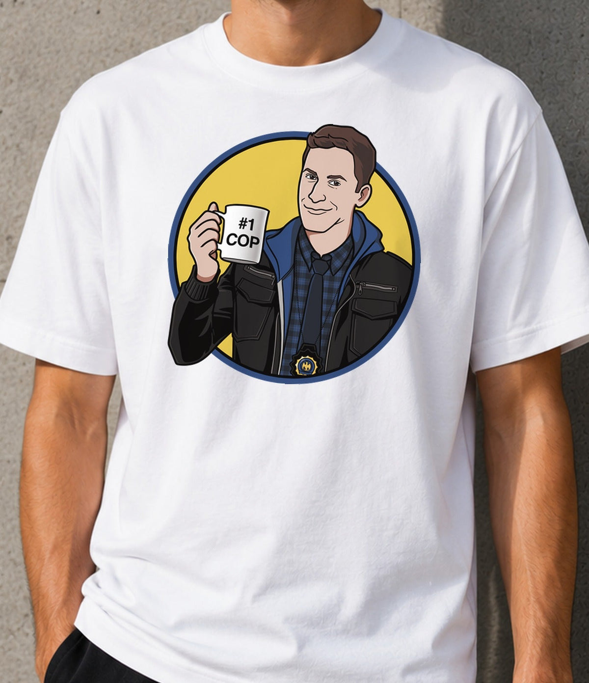 Camiseta Best Cop – Comedia Policial y Humor de Series (blanca)