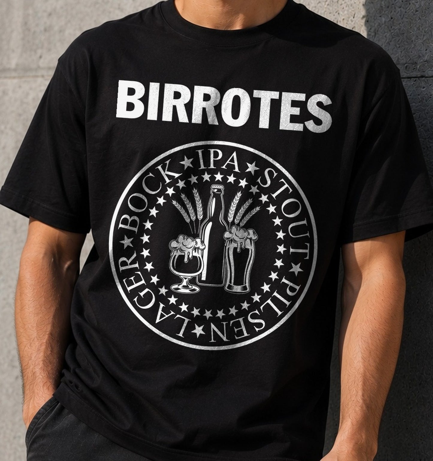Camiseta Birrotes – Regalo para amantes de la cerveza (negra)