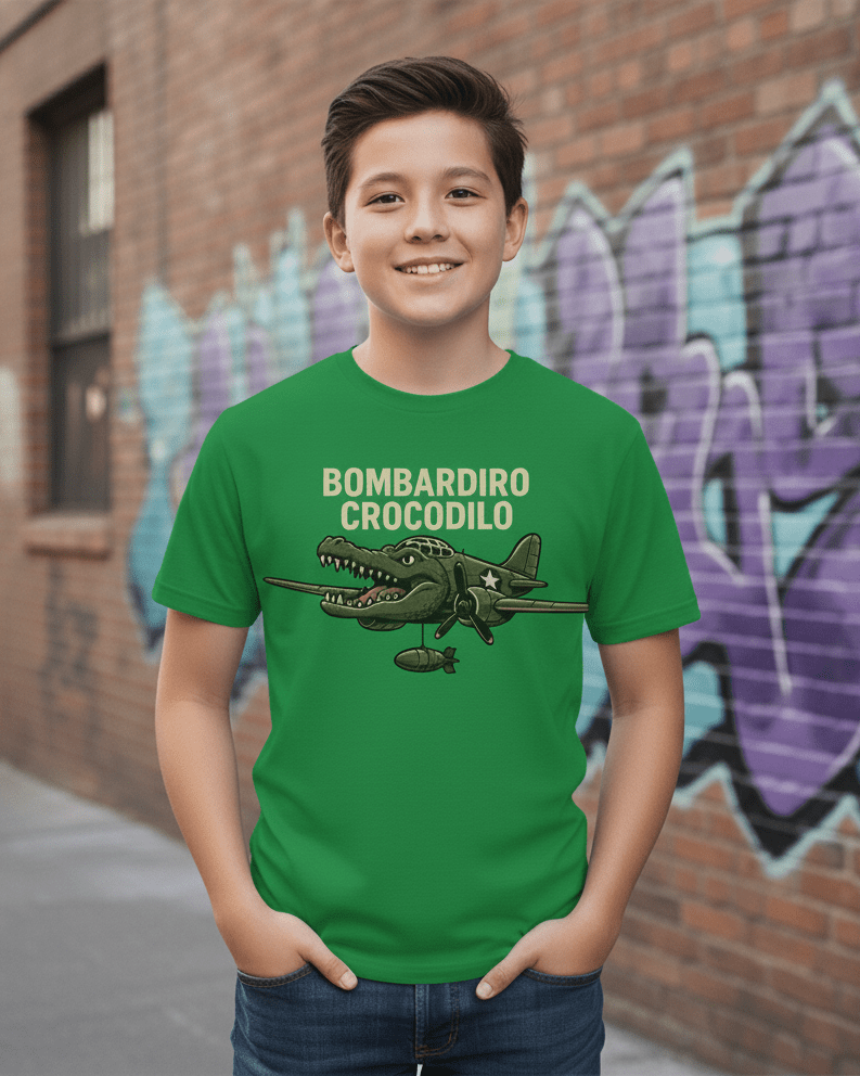 Camiseta Bombardiro Crocodilo Italian Brain Root - El Cajón Friki