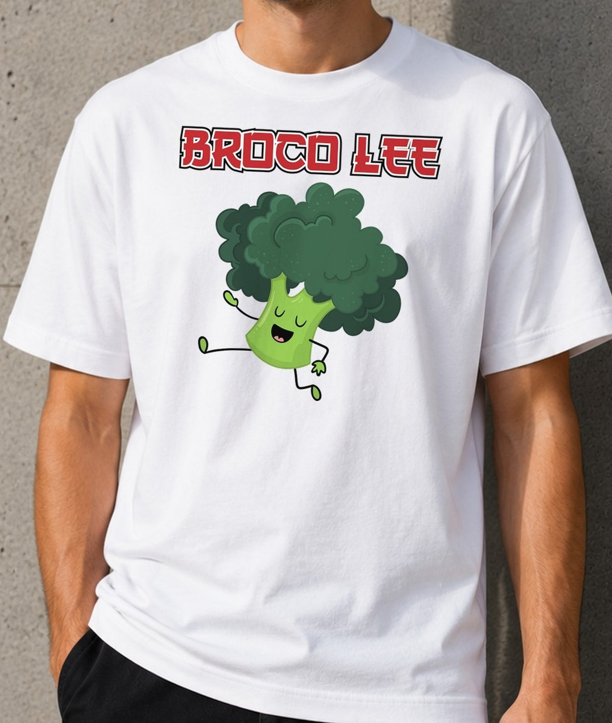 Camiseta Broco Lee – Parodia friki para amantes del kung-fu (blanca)