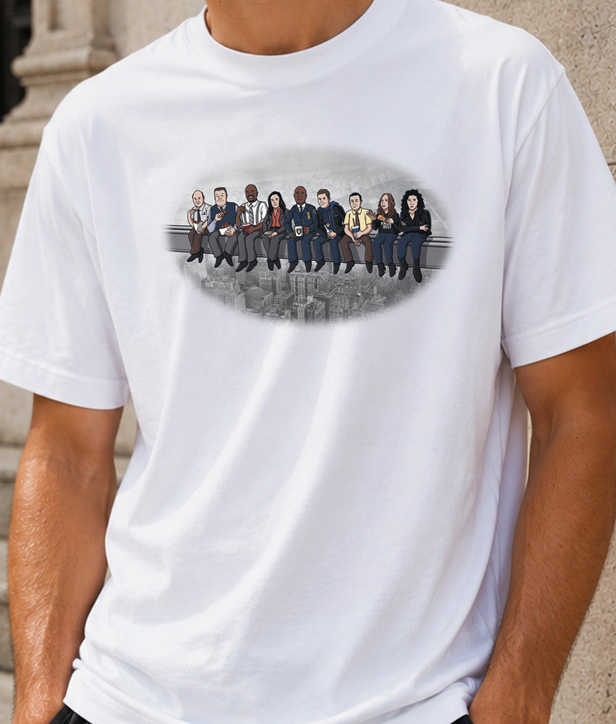 Camiseta Brooklyn Lunch – Comedia Policial en las Alturas (blanca)