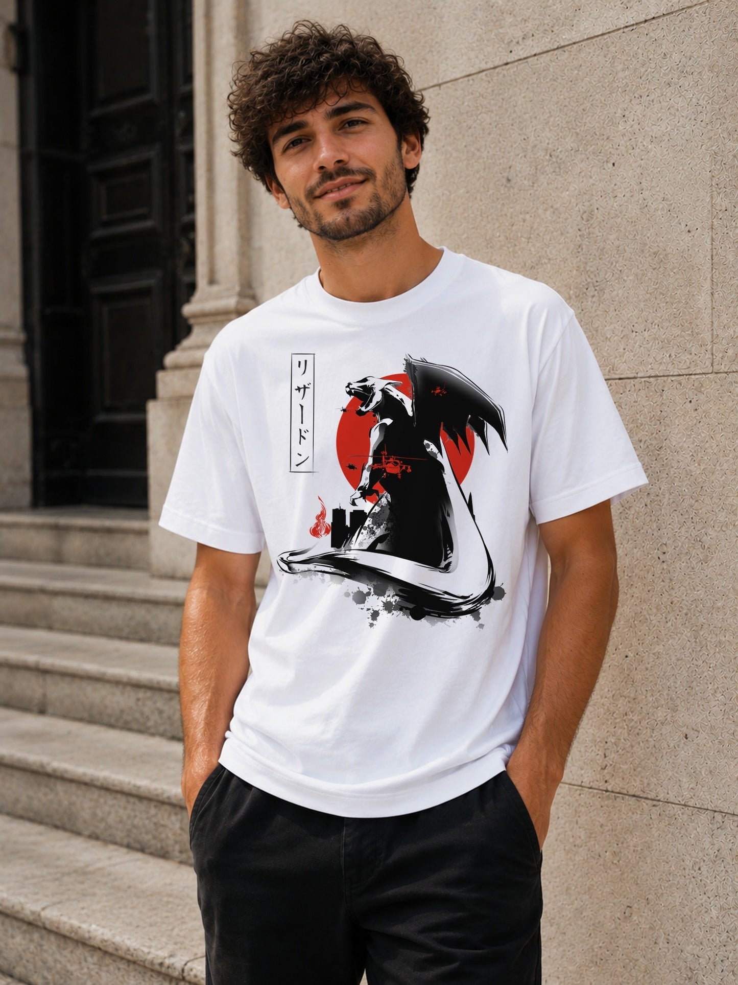 Camiseta Charizard Kaiju – Pokémon (blanca)