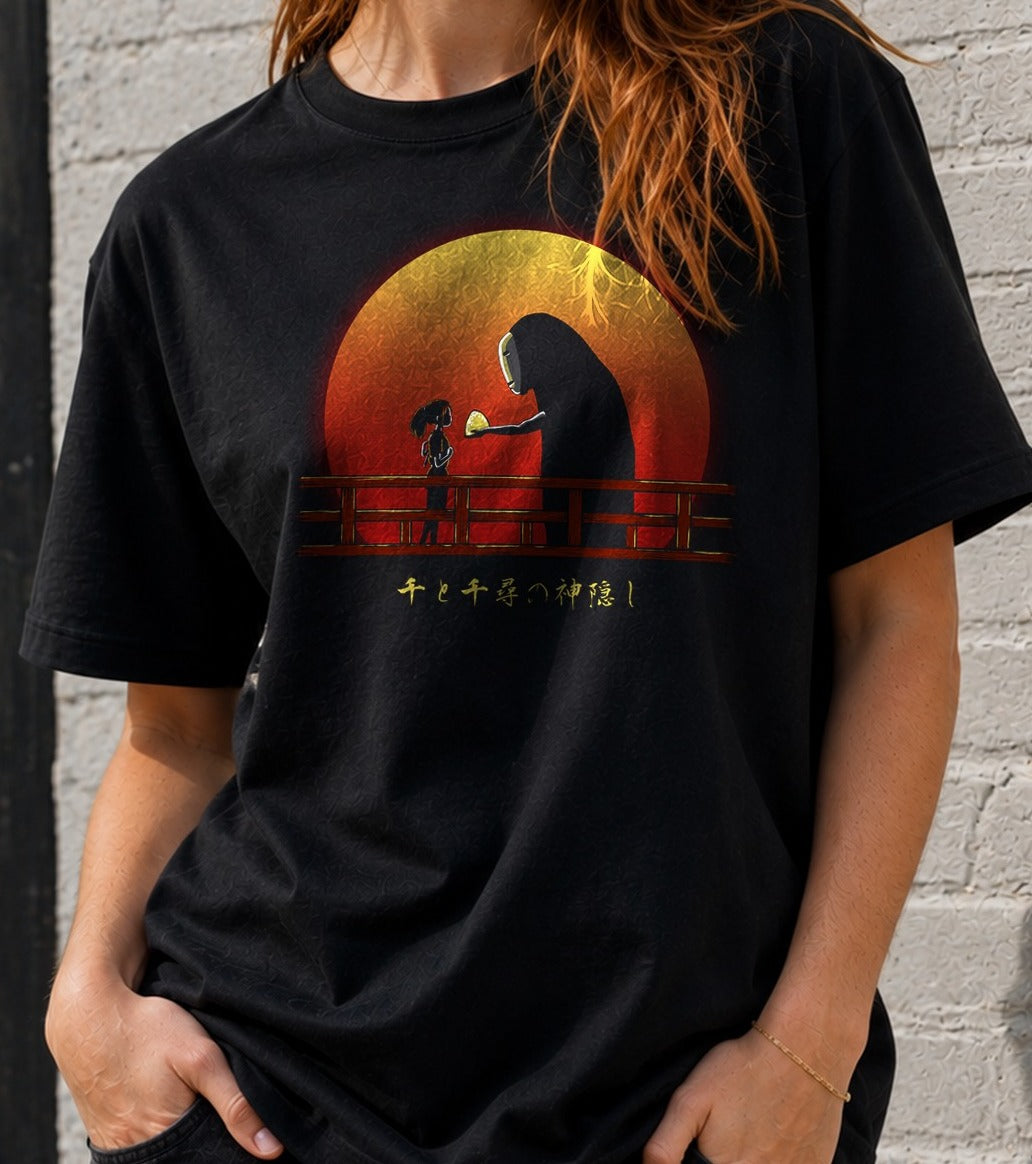 Camiseta Chihiro on Sunset – El Viaje de Chihiro (negra)