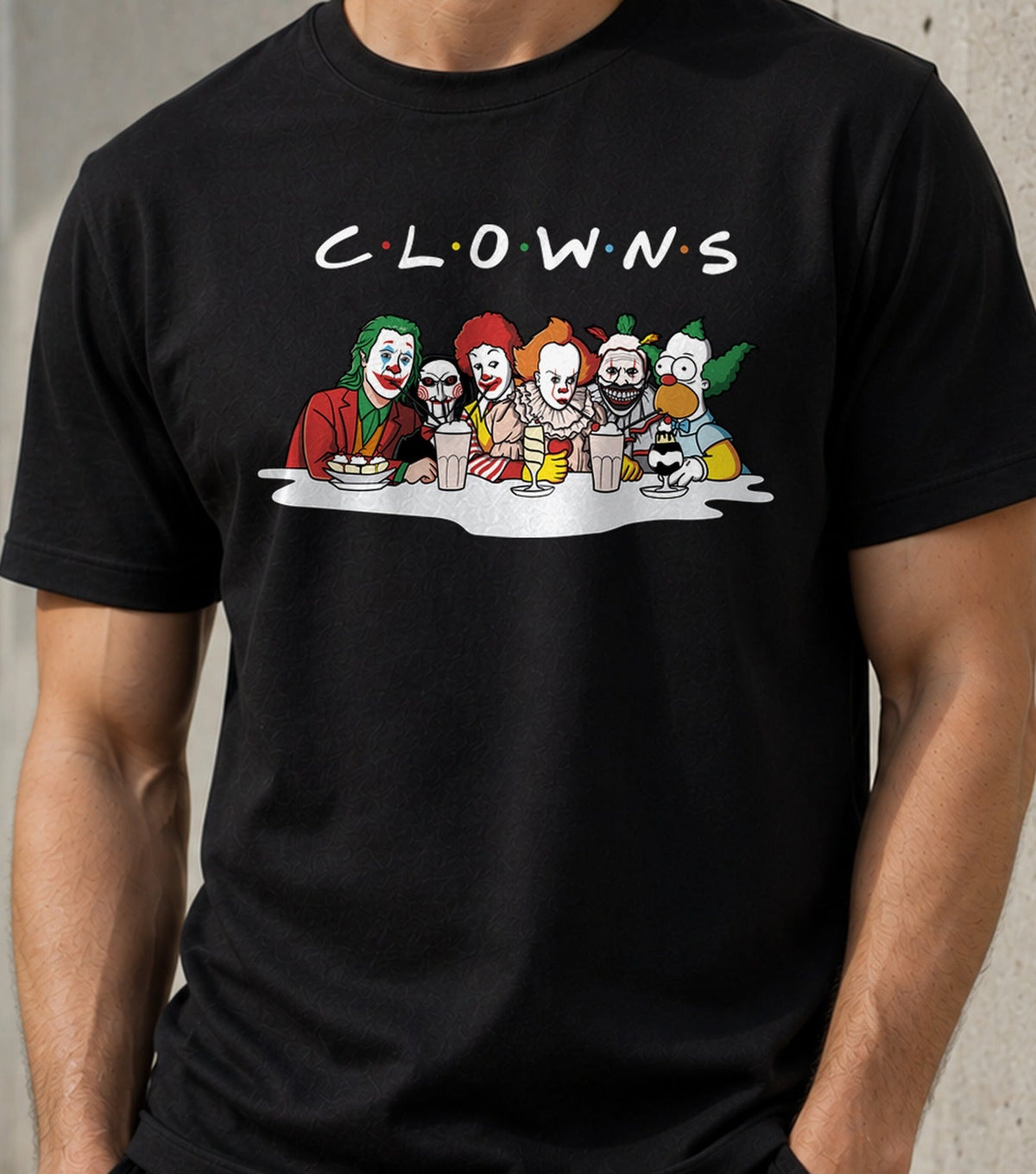 Camiseta Clowns – Payasos del Cine y la Tele (negra)