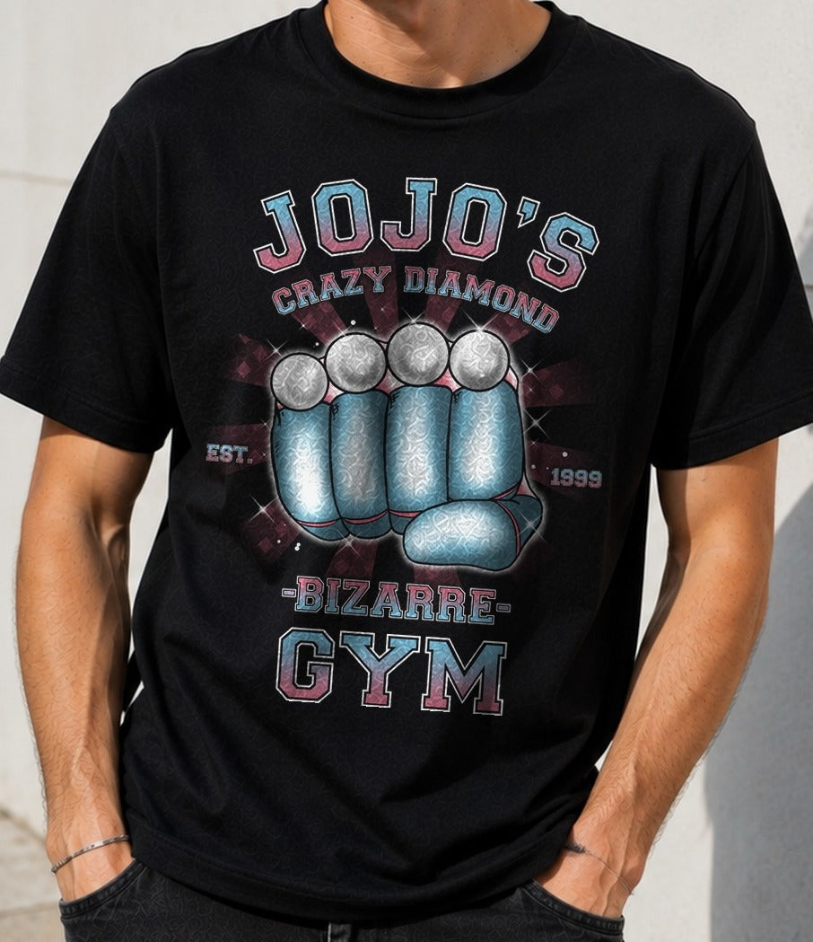 Camiseta Crazy Diamond Gym – JoJo's Bizarre Adventure (negra)