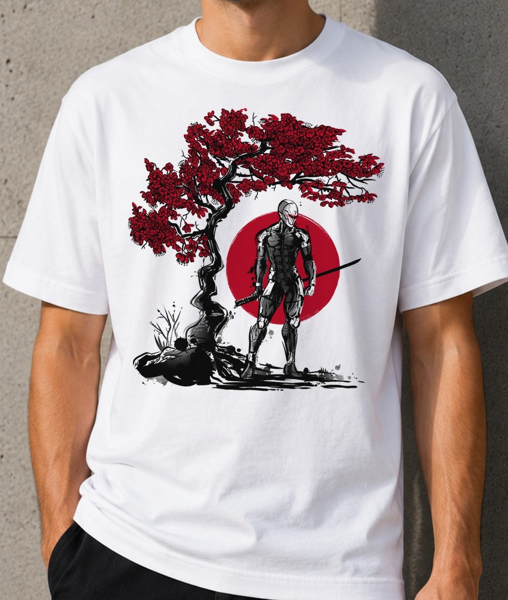 Camiseta Cyborj Ninja under the sun – Ninja Cíborg (blanca)