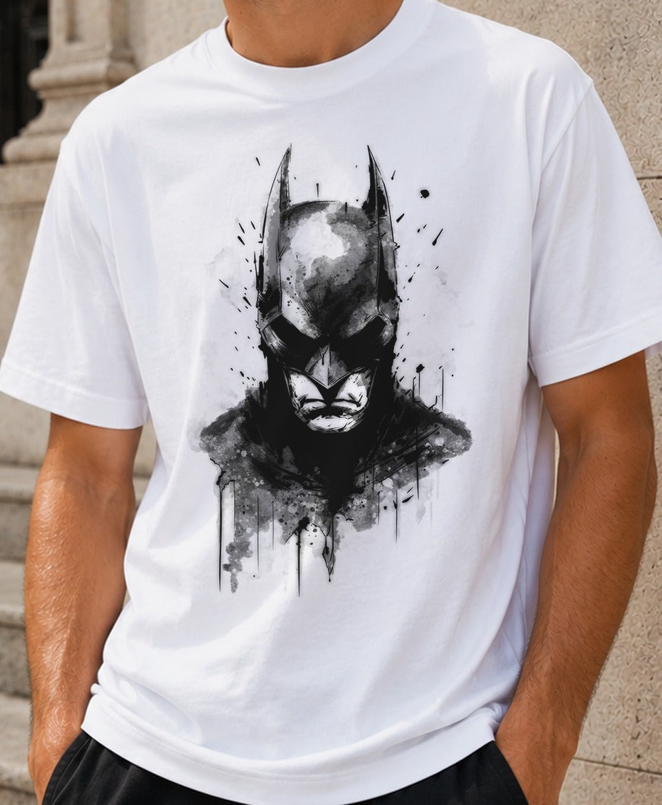 Camiseta Dark Knight Ink – Batman (blanca)