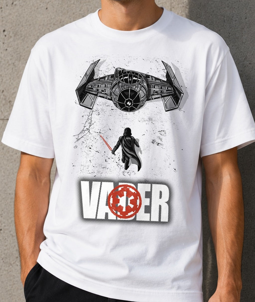 Camiseta Dark Side of the Force – Darth Vader de Star Wars (blanca)