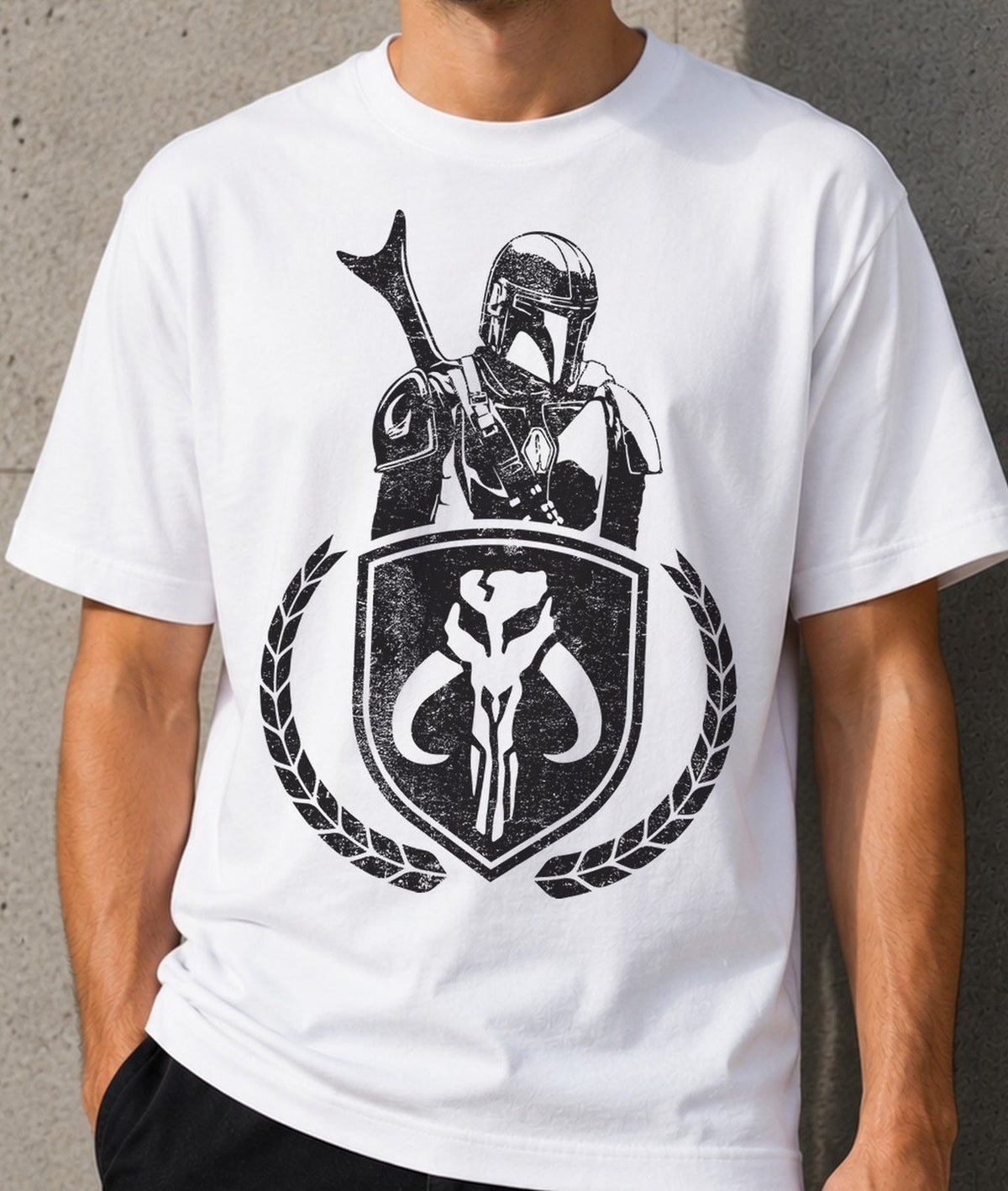 Camiseta Din Djarin – The Mandalorian (blanca)