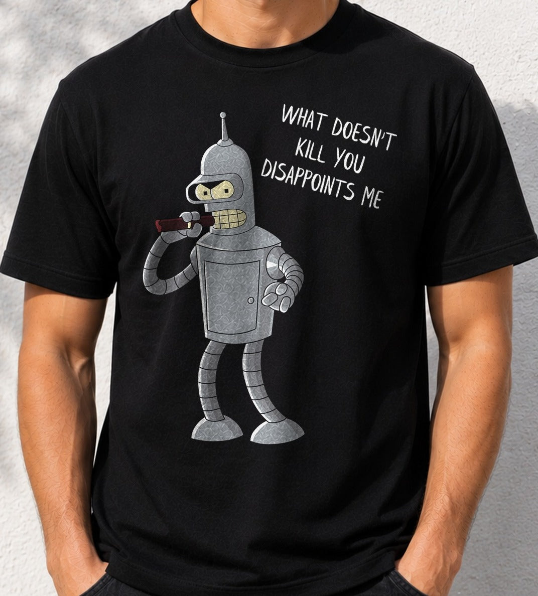 Camiseta Disappointed – Bender de Futurama (negra)
