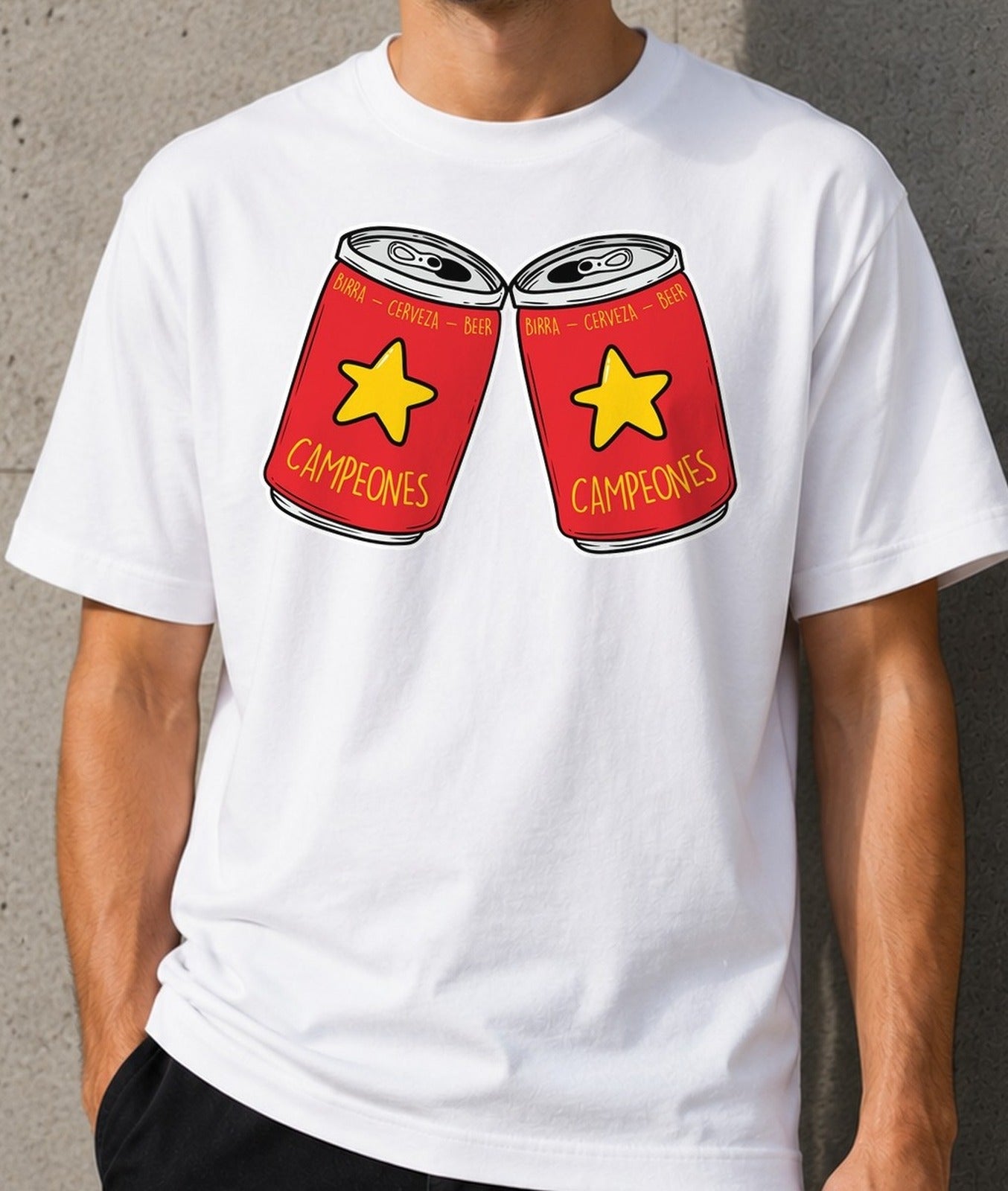 Camiseta Dos Estrellas – Regalo para Cerveceros (blanca)