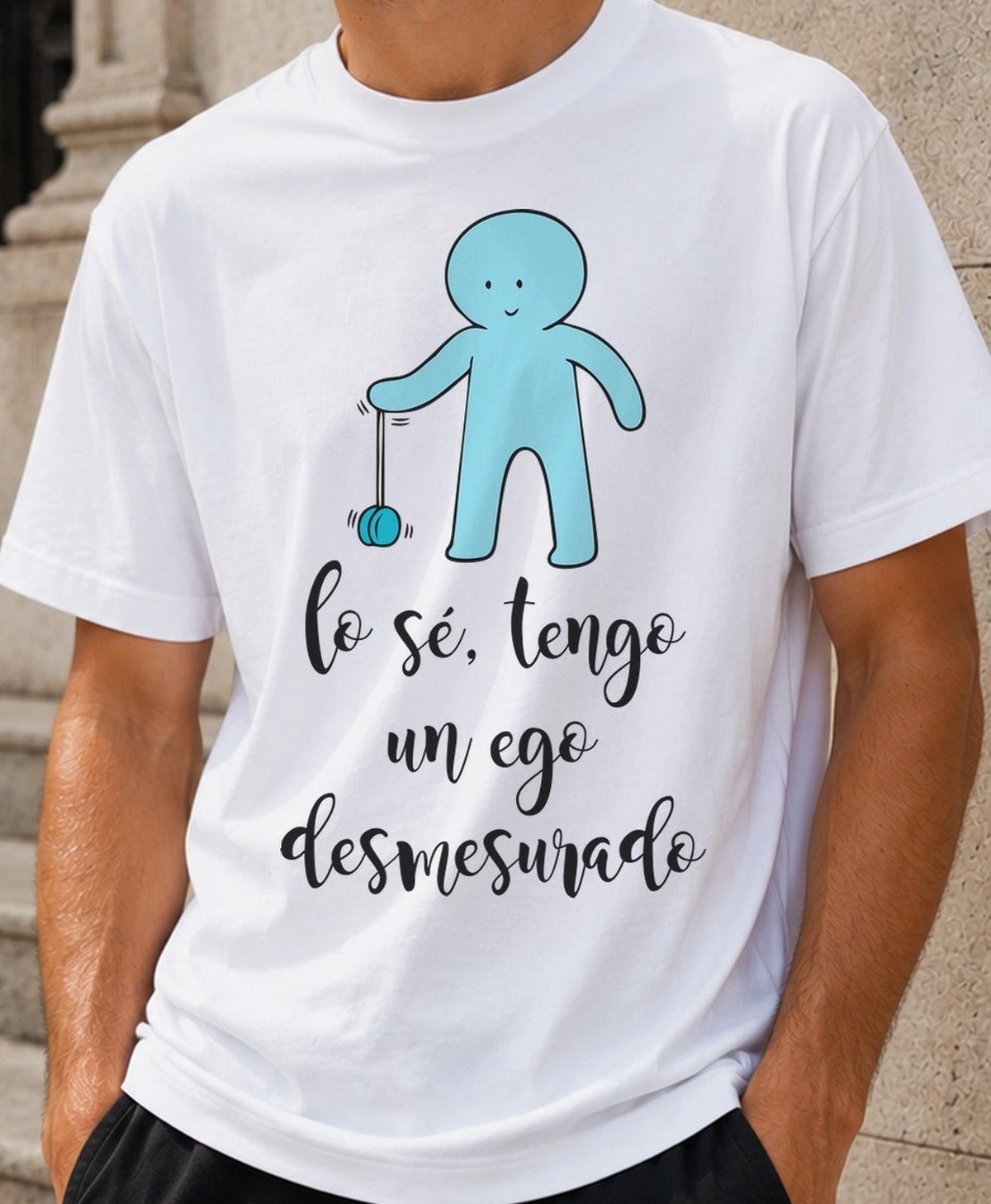 Camiseta Ego Desmesurado – Humor para creídos (blanca)