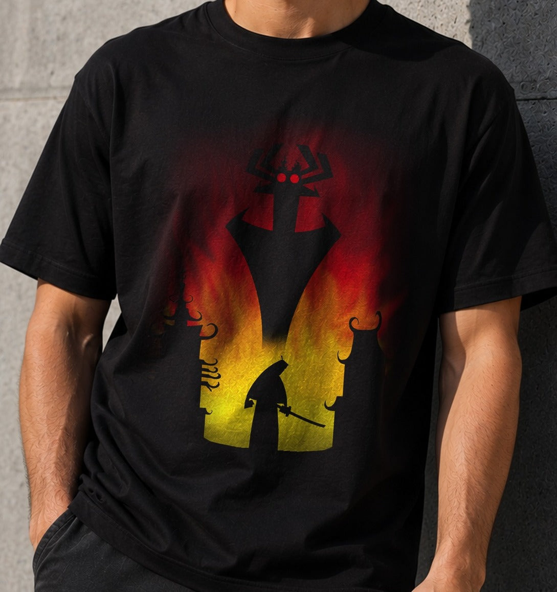 Camiseta Fighting the Darkness – Samurai Jack (negra)