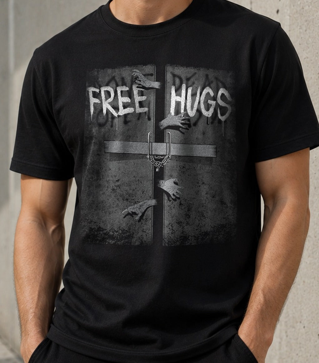 Camiseta Free Hugs Inside – Humor Negro (negra)