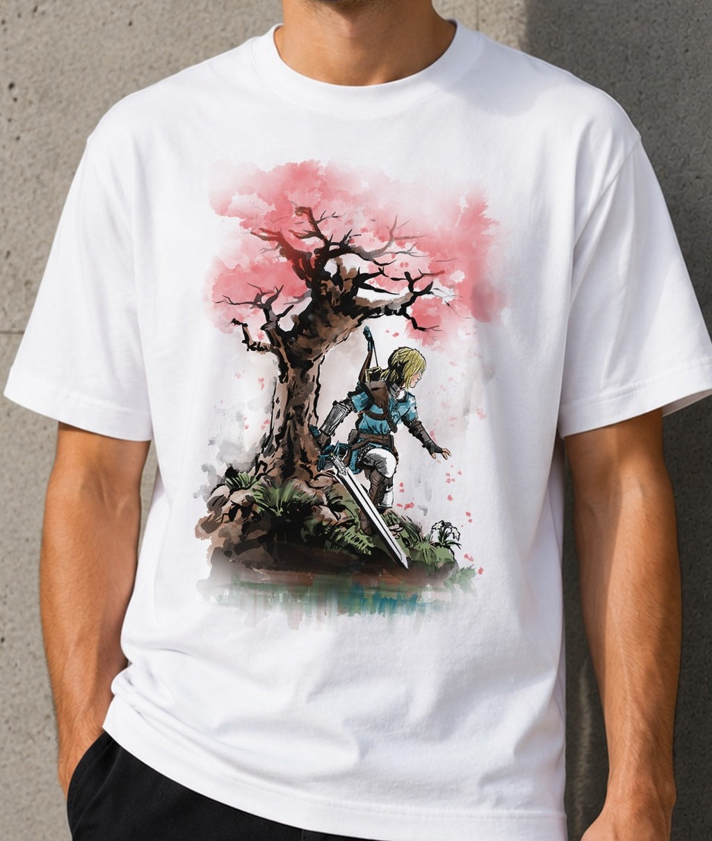 Camiseta Hero Under the Tree – Link de Zelda (blanca)