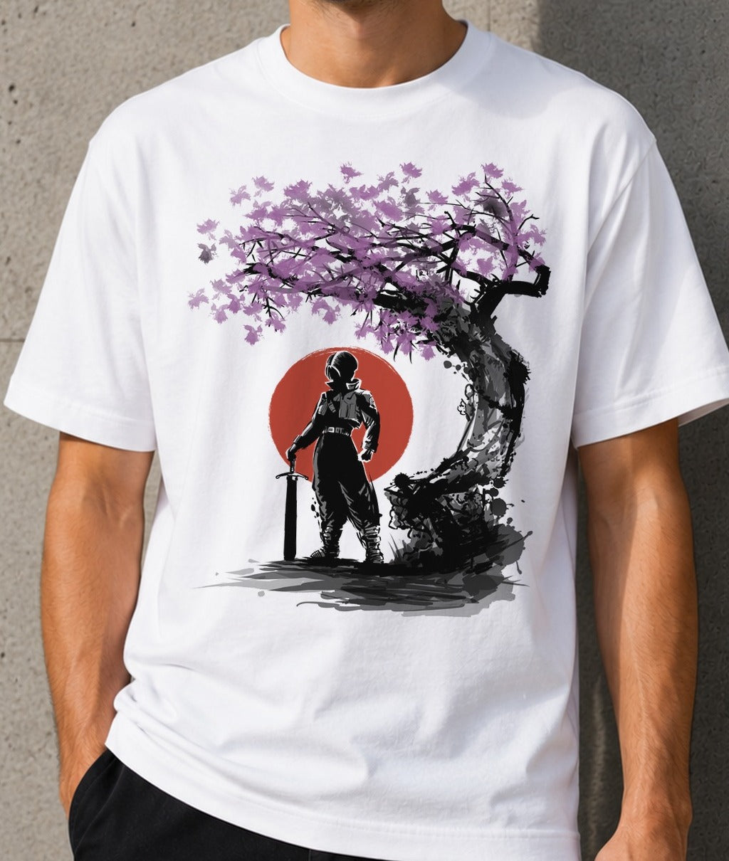 Camiseta Hope under the sun – Samurái bajo el Cerezo (blanca)