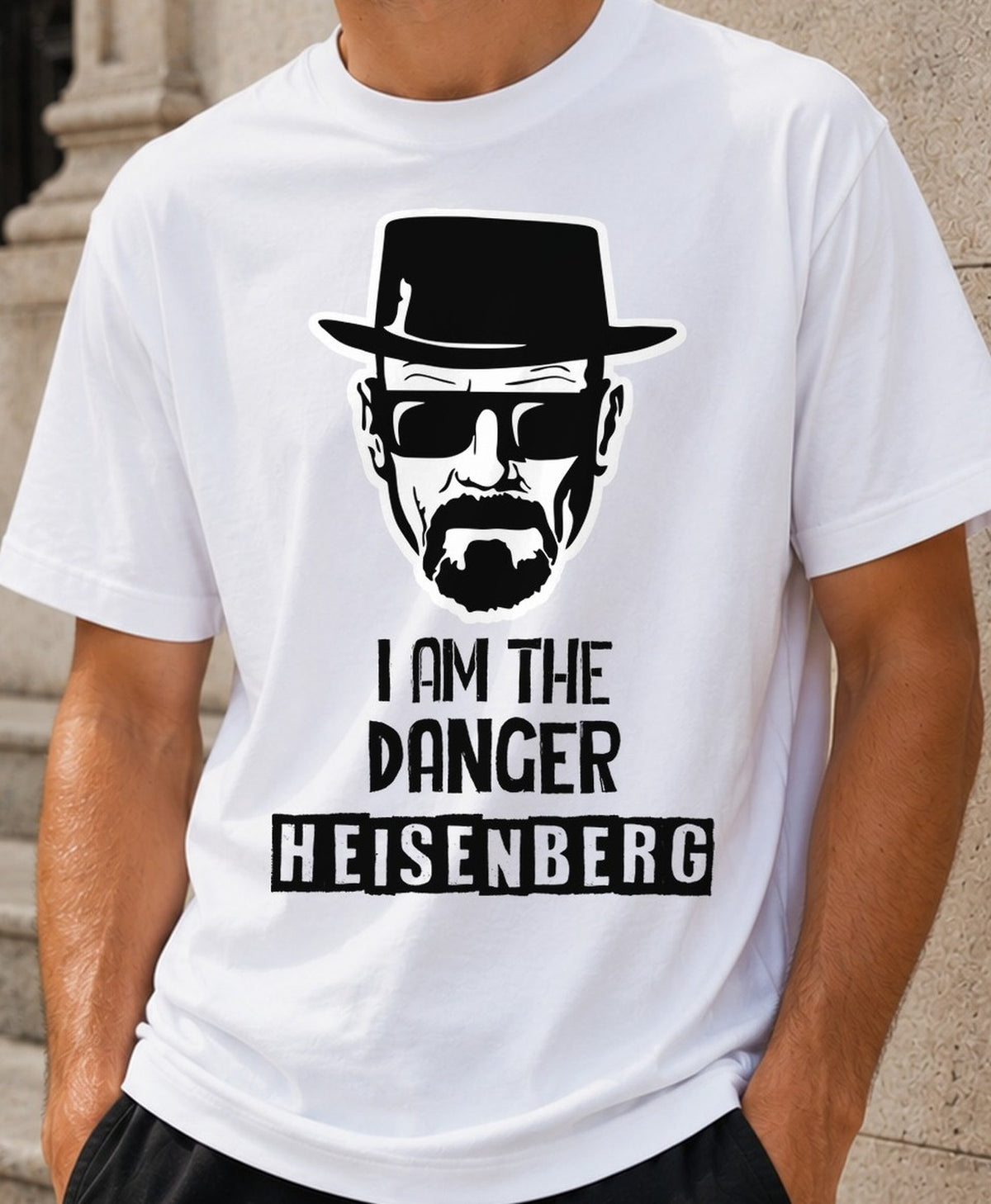 Camiseta I Am The Danger – Heisenberg de Breaking Bad (blanca)