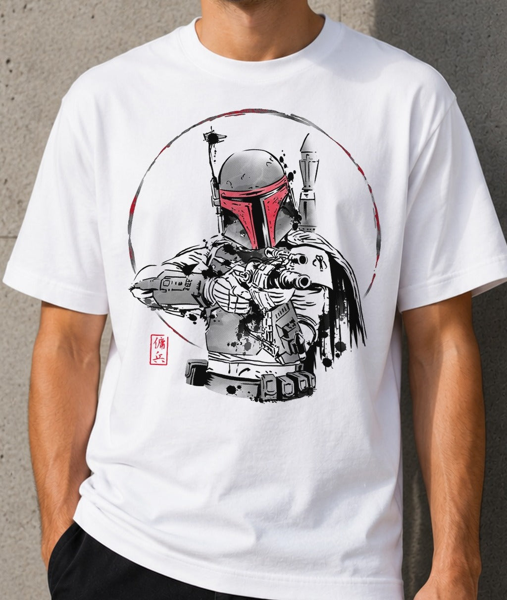Camiseta Ink Bounty Hunter – Boba Fett de Star Wars (blanca)