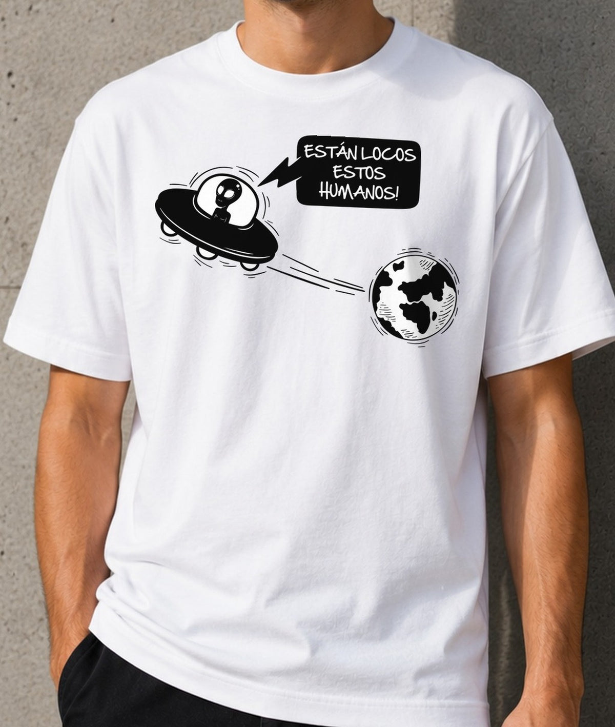 Camiseta Invasión Alien – Regalo Friki Divertido (blanca)
