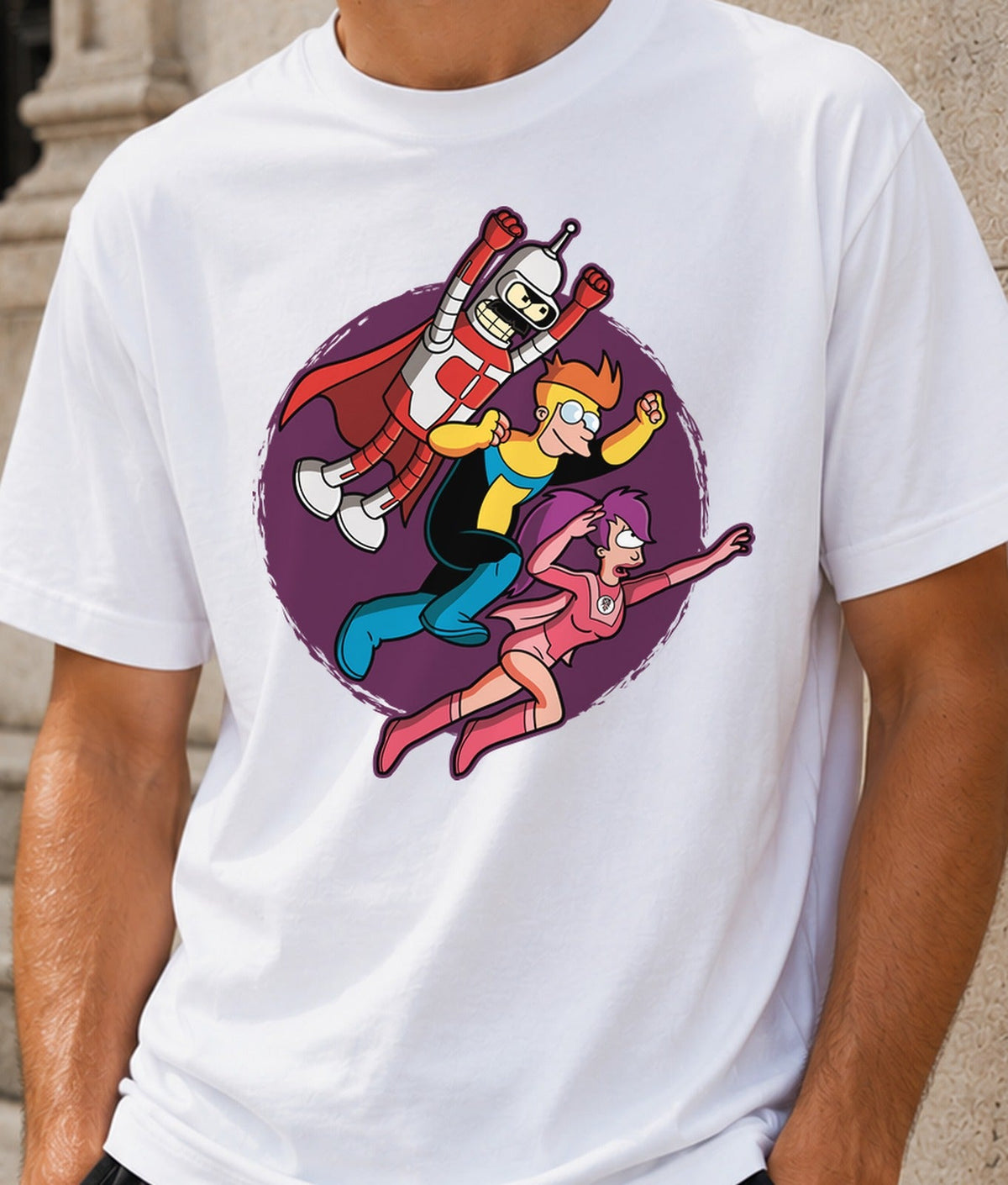 Camiseta Invincirama – Trío Animado de Ciencia Ficción (blanca)