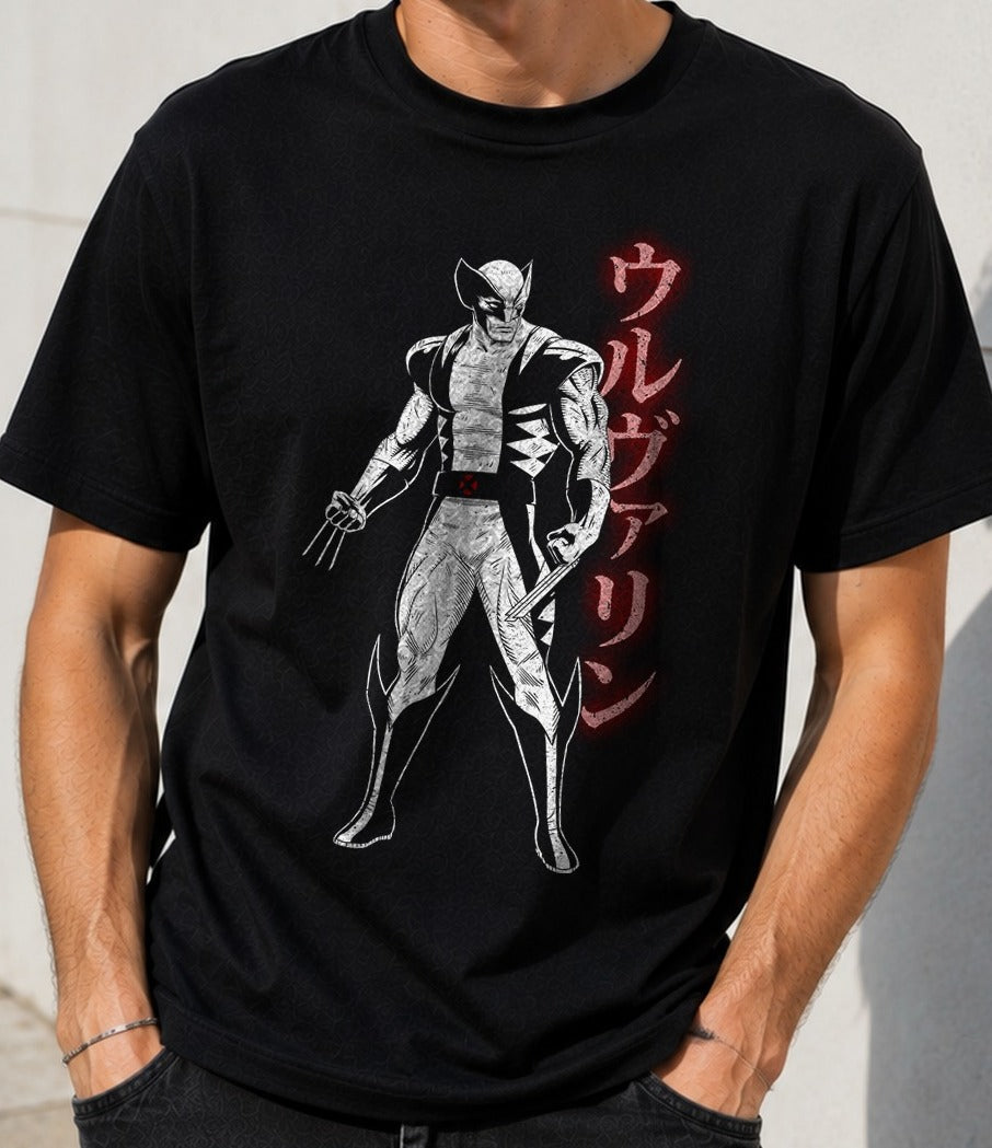 Camiseta Japan's Most Wanted – Wolverine de Marvel (negra)