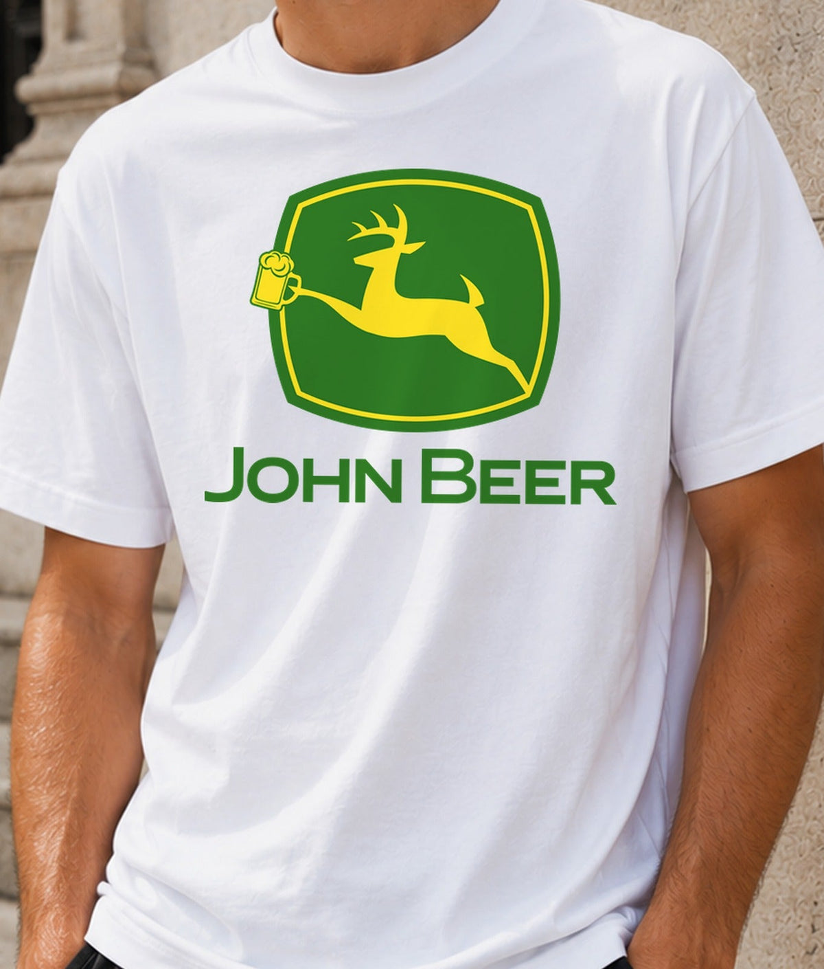 Camiseta John Beer – Regalo para amantes de la cerveza (blanca)