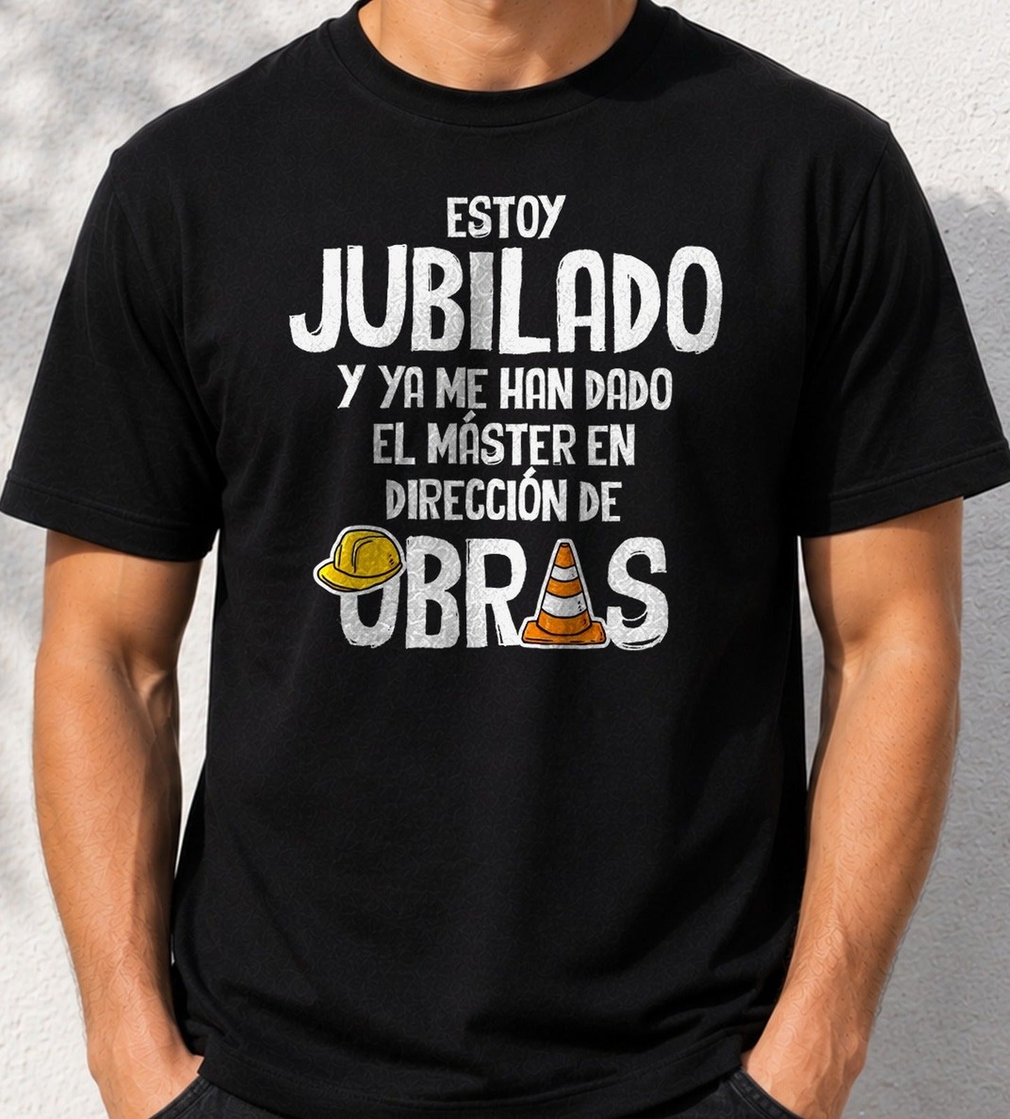 Camiseta Jubilado Master en Obras – Regalo de Jubilación (negra)