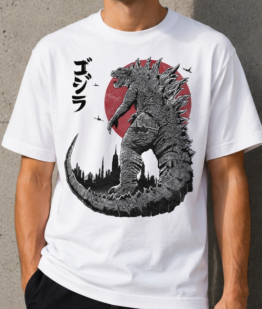 Camiseta King under the Sun – Godzilla (blanca)