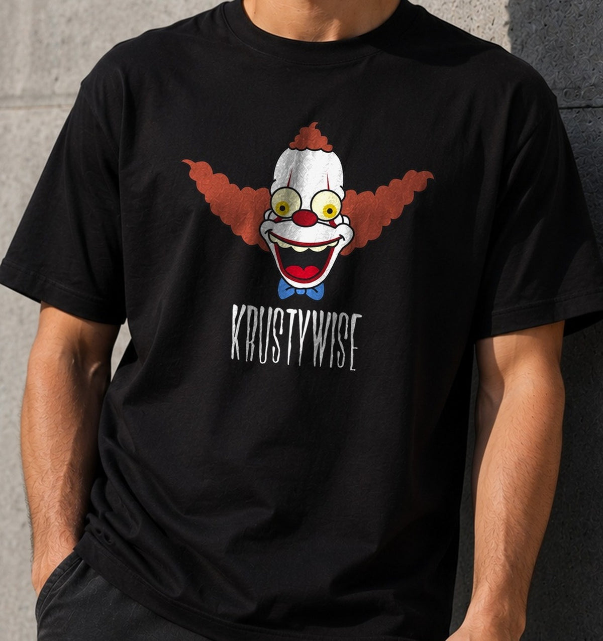 Camiseta Krustywise – Los Simpson y IT (negra)