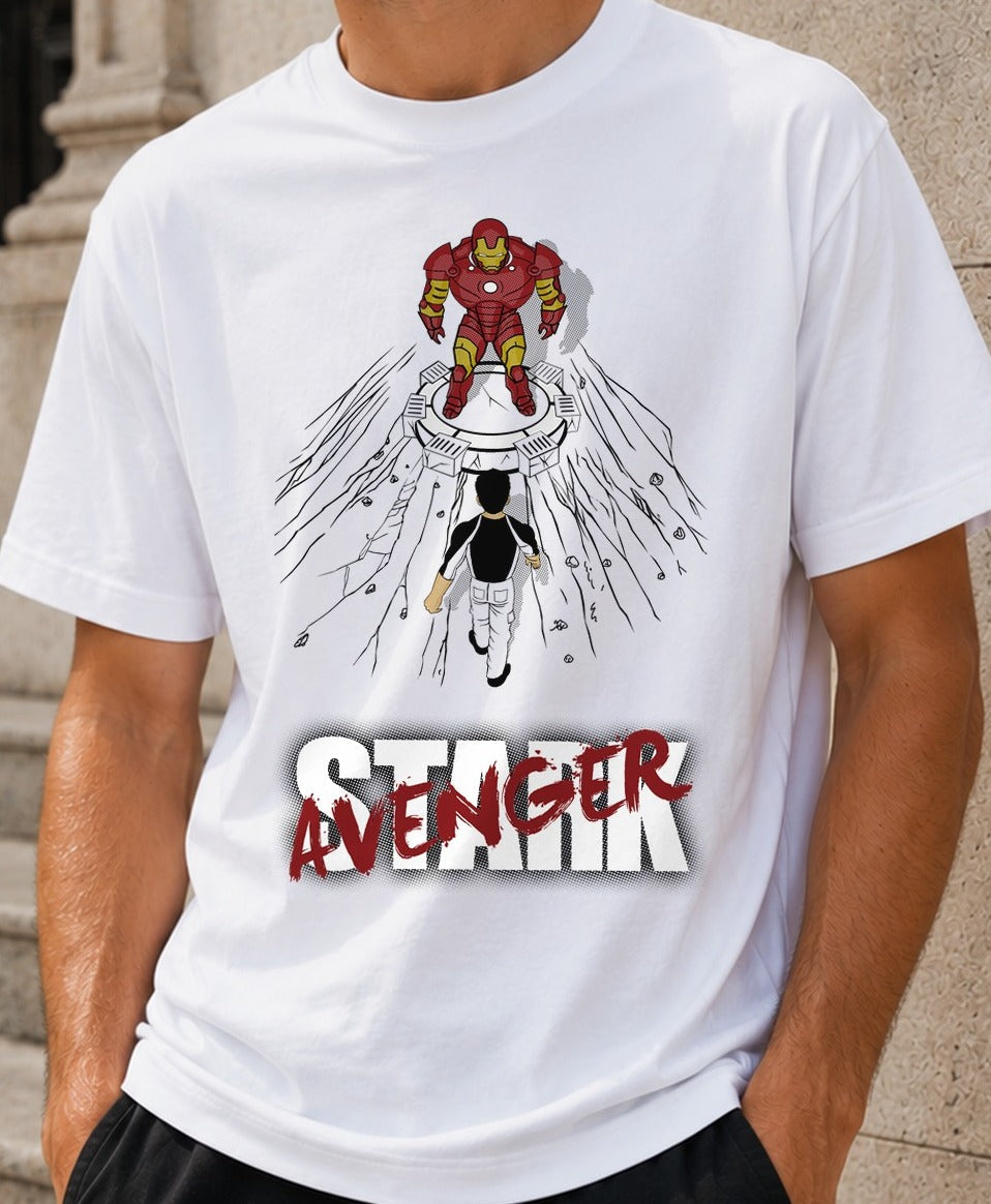 Camiseta Let's Take a Ride – Iron Man (blanca)