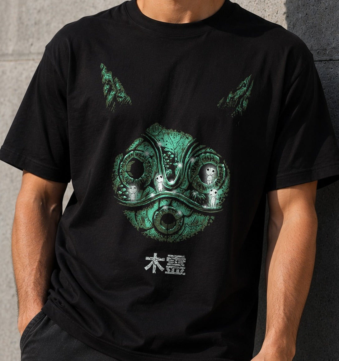 Camiseta Little Spirits -original – Kodama de La Princesa Mononoke (negra)