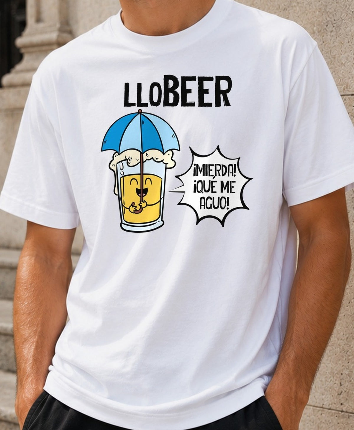 Camiseta LloBEER – Regalo para cerveceros (blanca)