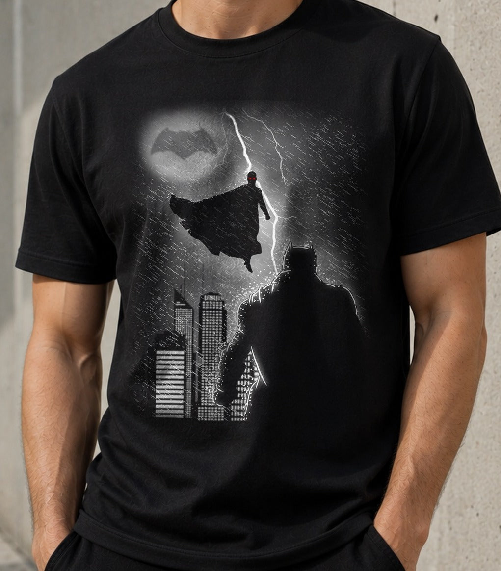 Camiseta Man vs God – Batman v Superman (negra)