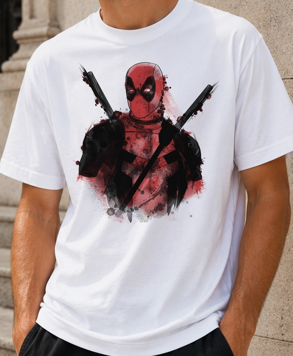 Camiseta Merc Ink – Deadpool de Marvel (blanca)