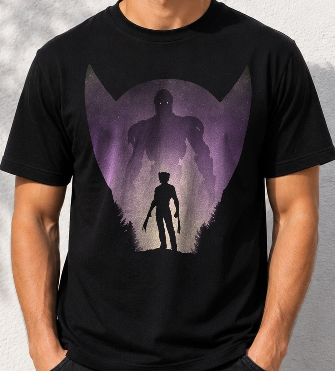 Camiseta Mutant vs Sentinel – Wolverine de Marvel (negra)