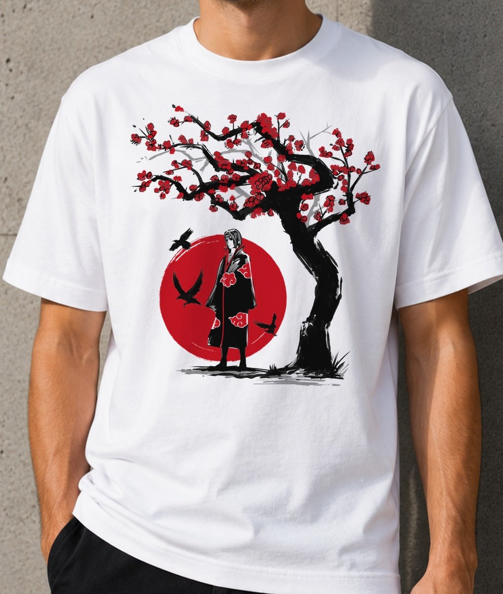 Camiseta Ninja under the sun – Itachi de Naruto (blanca)