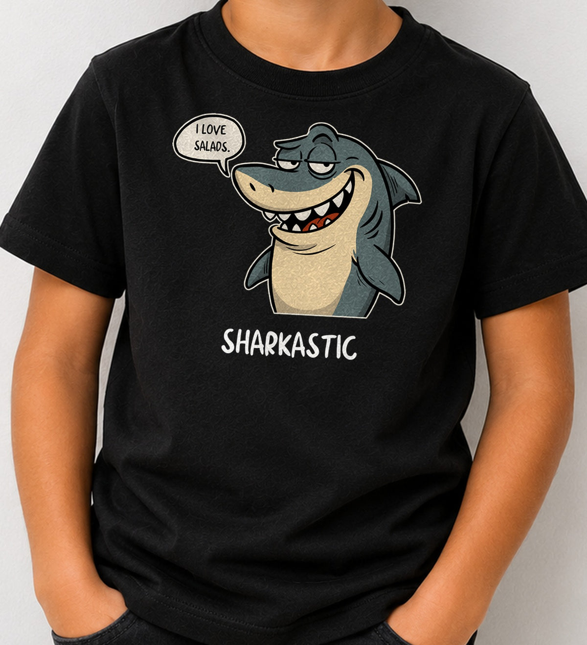 Camiseta niño Sharkastic Dark (negra)