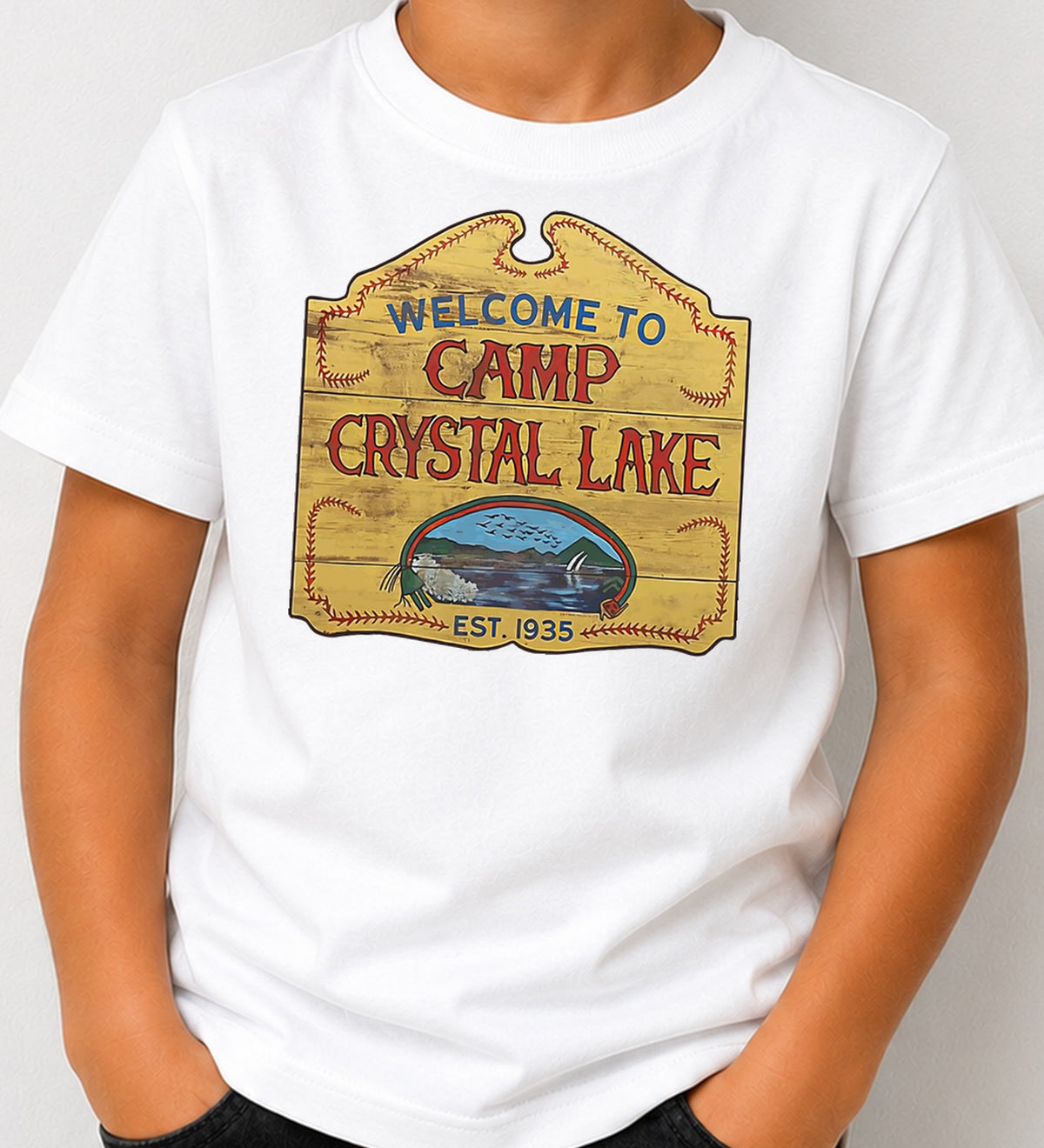 Camiseta niño Camp Crystal Lake (blanca)