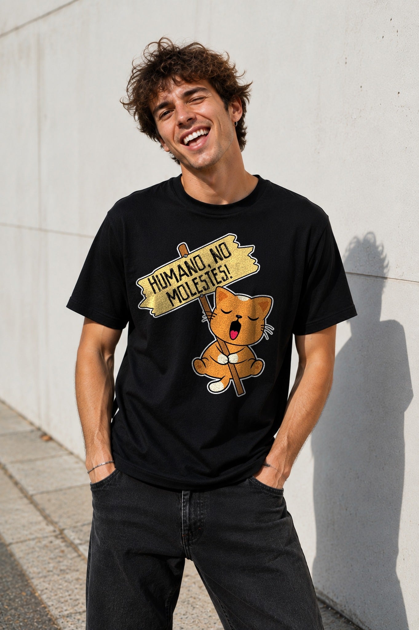 Camiseta con el diseño No Molestes – Regalo para amantes de los gatos, de Paranoia Records
