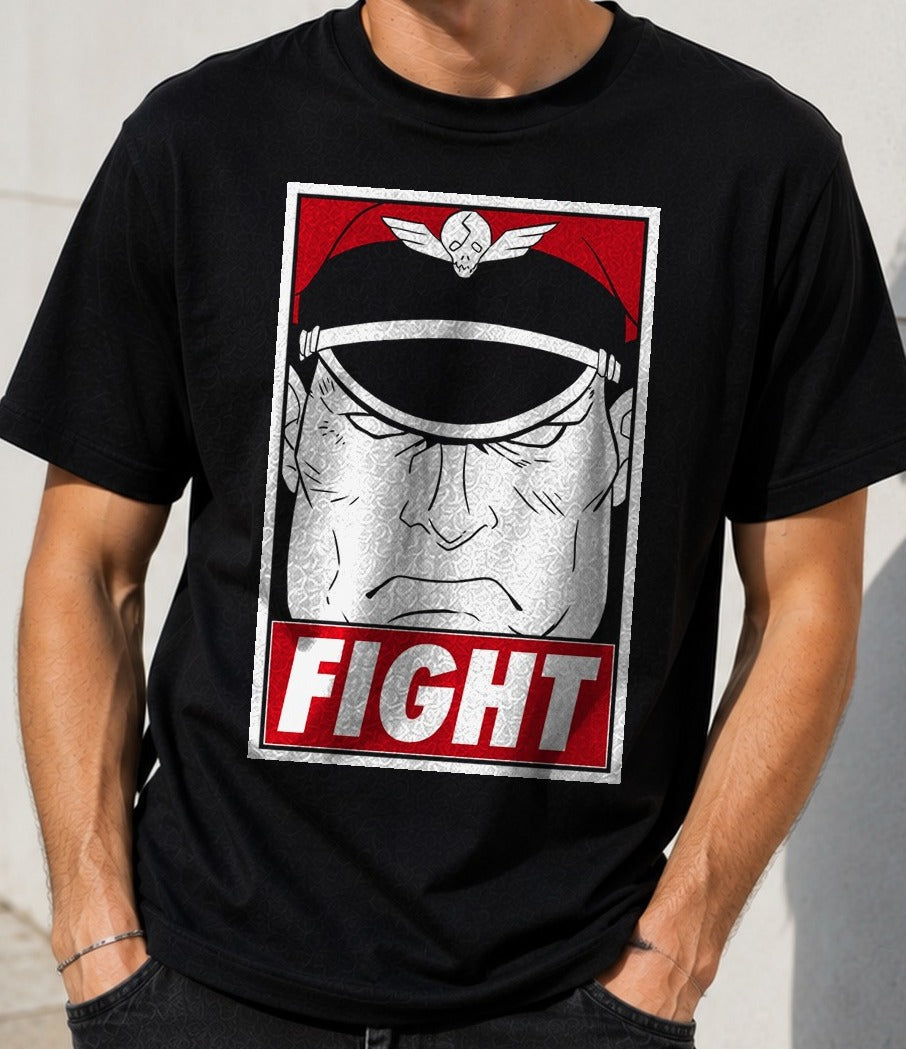 Camiseta Obey or Fight – M. Bison de Street Fighter (negra)