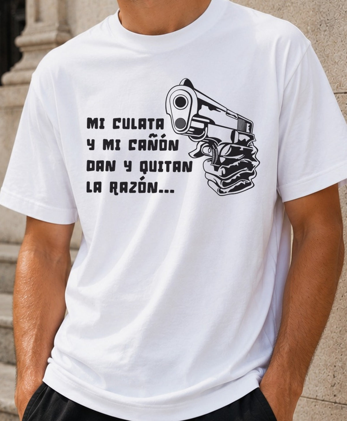 Camiseta La Pipa – Frase Gamberra (blanca)