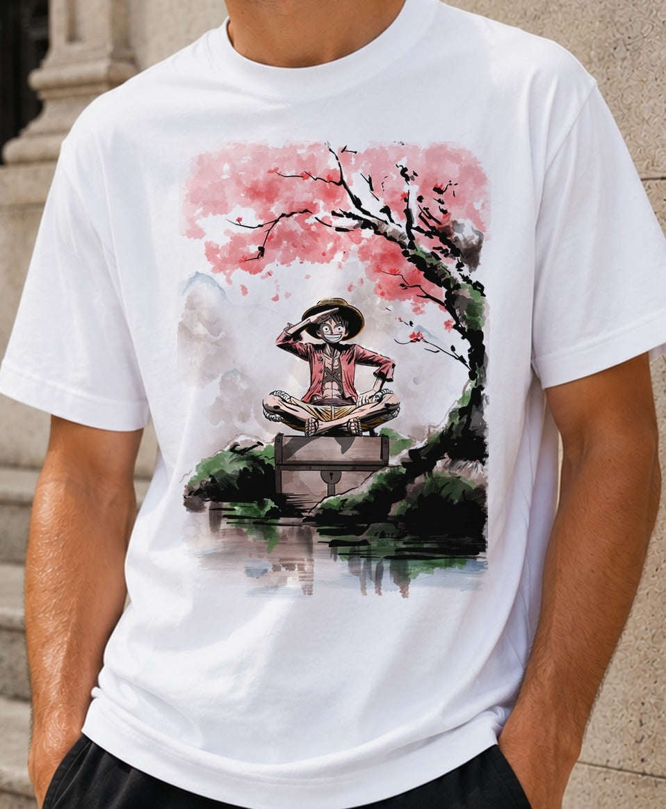 Camiseta Pirate Under The Tree – One Piece (blanca)